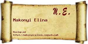 Makonyi Elina névjegykártya